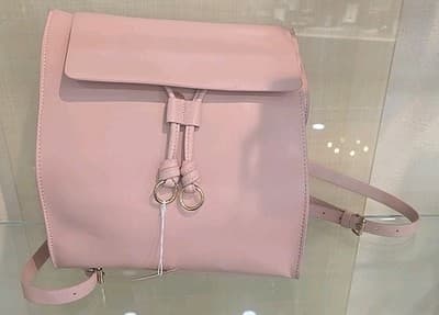 Zara "Trafaluc" Pale Pink Structured Rectangle Backpack W/ Gold Hardware - Thumbnail 2