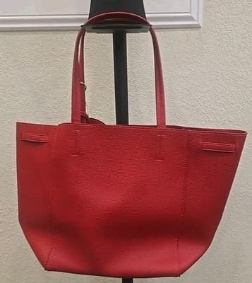 ELIZABETH ARDEN RED TOTE BAG PURSE W/ TAG AND GOLDEN TONED ORNAMENT New - Thumbnail 5