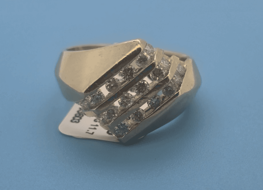 1.0 CTW Round Cut Diamond Channel-Set Statement Ring in 14k Yellow Gold - Thumbnail 13