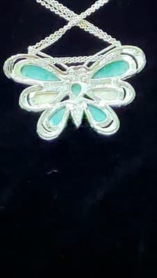 Synthetic Turquoise Stone Necklace Silver Plate 16.45g (GJE003701) - Thumbnail 10