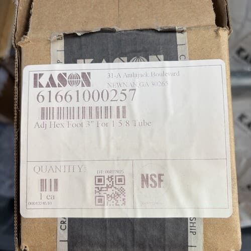 Kason 61661000257 Hex Foot 3” For 1 5/8” Tube Adjustable 16Ga - Thumbnail 2