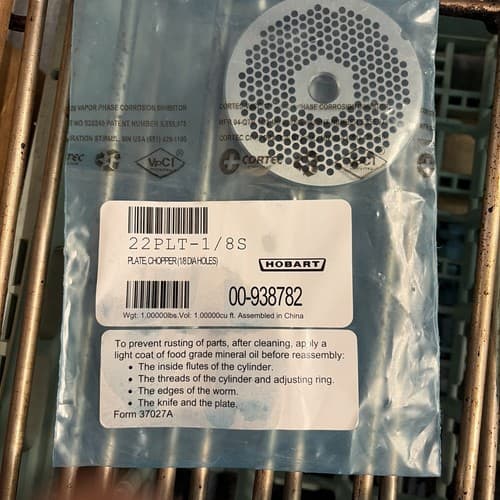Hobart 22PLT-1/8S Stay Sharp Plate | 1/8" | 00-938782 - Image 1