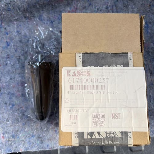 Kason 61740000257 4” Leg Plastic Blk 3/8” T Hex Foot - Image 1