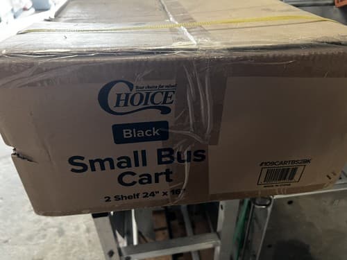 Small Bussing utility Cart Two Shelf 24”x16” MODEL# 109CARTBS2BK BLACK - Thumbnail 3