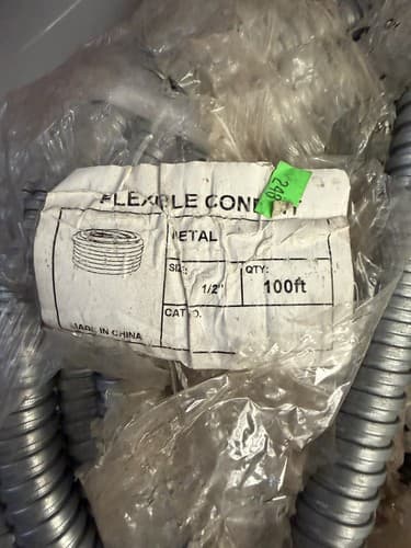 Flexible Metallic Conduit, 1/2” 100 Ft, Galvanized, Gray - Thumbnail 2