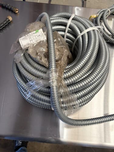 Flexible Metallic Conduit, 1/2” 100 Ft, Galvanized, Gray - Image 1