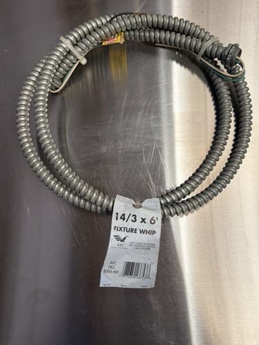 American Systems 6' 14/3 Lighting Fixture Whip #8006-HD - Image 1