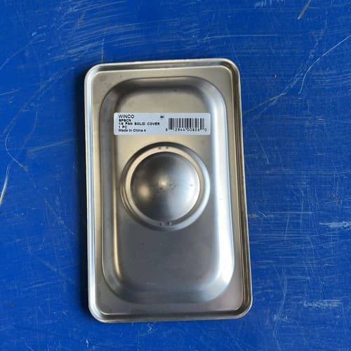 Food Pan 1/9 Size Stainless Steel Solid Cover - Thumbnail 2