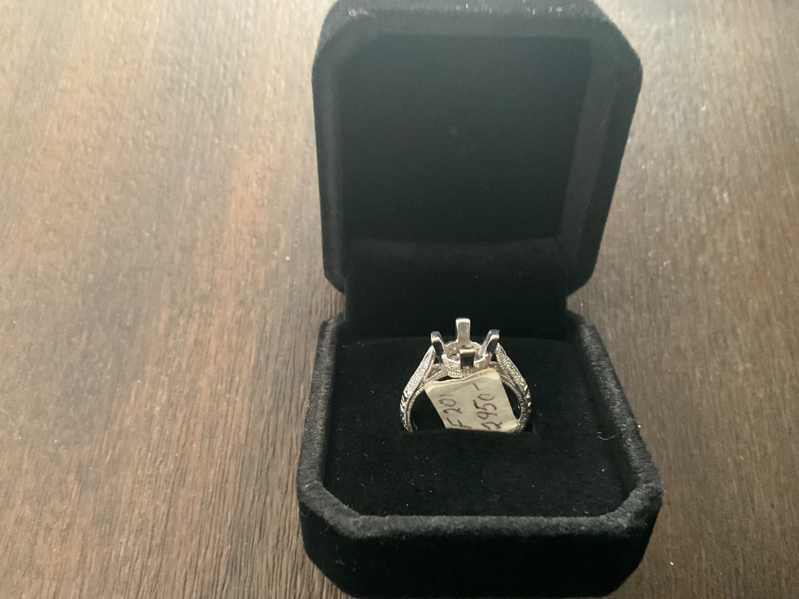 Diamond Engagement Ring 6 1/4 Semi-Mount, 18k White Gold .18 Carat W Diamonds - Image 1