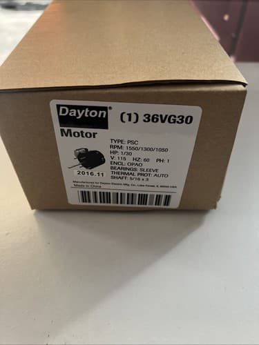 HVAC Motor Dayton # (1) 36VG30 - Image 1