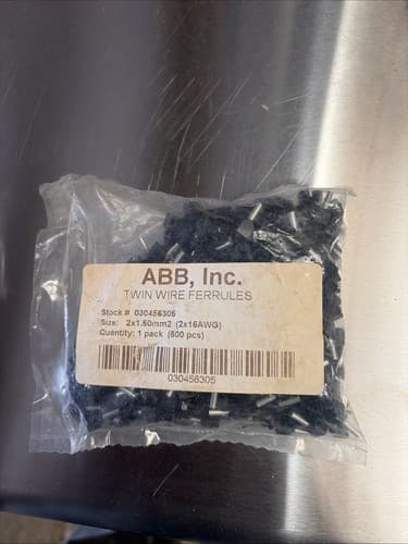 ABB TWIN WIRE FERRULES 030456305 2x1.50mm2 16 AWG 500 IN BAG - Image 1