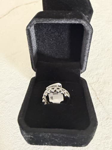 Diamond Engagement Ring 6 1/4 18k White Gold 0.32 ct Diamonds - Image 1