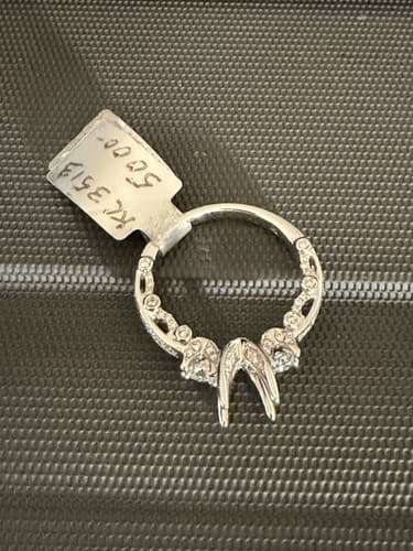 Diamond Engagement Ring, .86ct Size Approx. Apr.6.75 Semi-Mount, 14k White Gold - Thumbnail 4