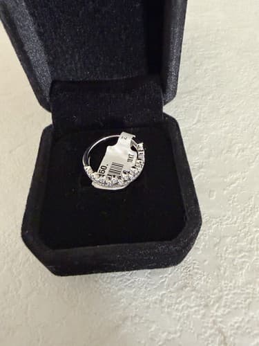 Diamond Engagement Ring 6 1/4 18k White Gold 0.32 ct Diamonds - Thumbnail 3
