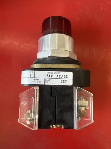 ALLEN BRADLEY 800T-QT24 RED PUSH TO TEST PILOT LIGHT - Thumbnail 2
