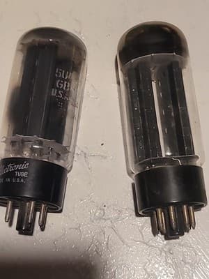 Pair Of Vintage GE & Sylvania 5U4GB Vacuum Tubes - Thumbnail 5