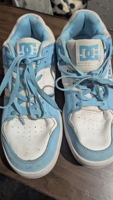 DC Womens Cure Casual Low Top Skate Shoes Sneakers White/ Carolina Blue Size 8 - Image 1