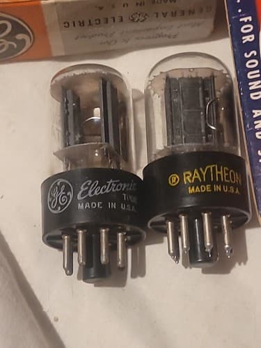 Pair Raytheon & GE NIB NOS 6SN7GTB/6SN7GT Side Getter Vacuum Tubes FREE SHIPPING - Thumbnail 2