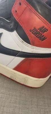 Air Jordan 1 Retro High Satin Black Toe W - Size 9 Men's Red Black White - Thumbnail 7