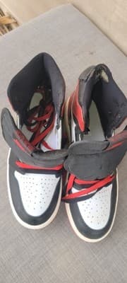 Air Jordan 1 Retro High Satin Black Toe W - Size 9 Men's Red Black White - Thumbnail 3