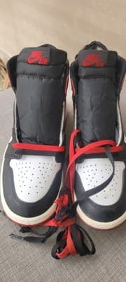 Air Jordan 1 Retro High Satin Black Toe W - Size 9 Men's Red Black White - Thumbnail 9