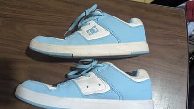DC Womens Cure Casual Low Top Skate Shoes Sneakers White/ Carolina Blue Size 8 - Thumbnail 3