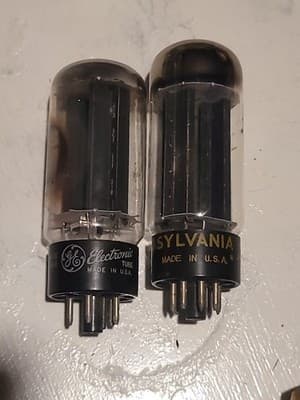 Pair Of Vintage GE & Sylvania 5U4GB Vacuum Tubes - Thumbnail 2