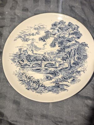 ENOCH WEDGWOOD "COUNTRYSIDE" 10" DINNER PLATE BLUE AND WHITE VINTAGE ENGLAND - Thumbnail 6