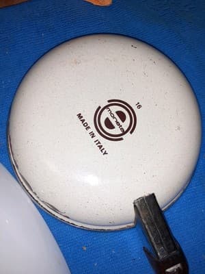 Vintage Moneta Enamel Porcelain small Frying Cooking Pan Brown Orange Flowers - Thumbnail 4