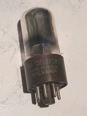 1 Vintage Sylvania 6X5WGT Ruggedized Rectifier Vacuum Tube - Image 1