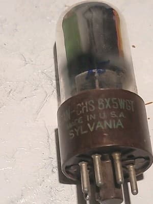 1 Vintage Sylvania 6X5WGT Ruggedized Rectifier Vacuum Tube - Thumbnail 2