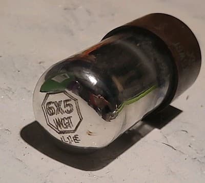 1 Vintage Sylvania 6X5WGT Ruggedized Rectifier Vacuum Tube - Thumbnail 3