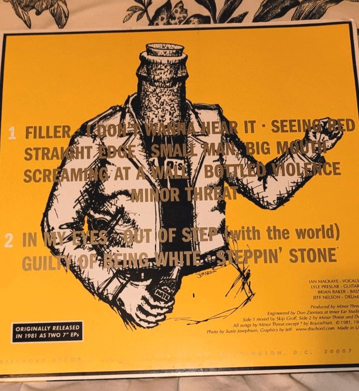 Vintage Minor Threat LP Dischord Records Hardcore Punk - Thumbnail 4