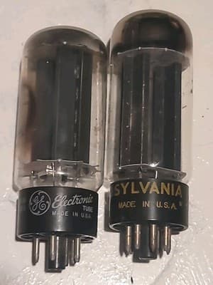 Pair Of Vintage GE & Sylvania 5U4GB Vacuum Tubes - Image 1