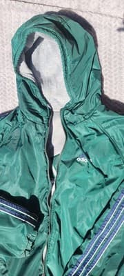 Vtg 90s Adidas Trefoil Reversible Green/Grey Hooded Zip Puffer Jacket Men's XXL - Thumbnail 7