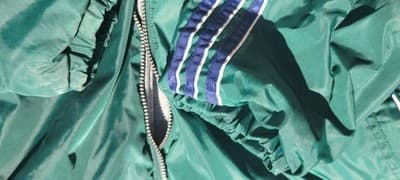 Vtg 90s Adidas Trefoil Reversible Green/Grey Hooded Zip Puffer Jacket Men's XXL - Thumbnail 11