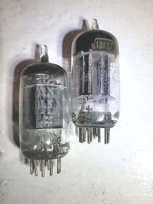 Vintage Pair Sylvania & GE 12AX7 Audio Amplifier Vacuum Tubes - Image 1