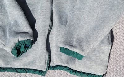 Vtg 90s Adidas Trefoil Reversible Green/Grey Hooded Zip Puffer Jacket Men's XXL - Thumbnail 15