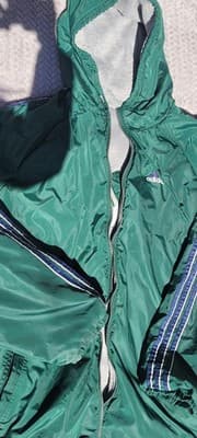 Vtg 90s Adidas Trefoil Reversible Green/Grey Hooded Zip Puffer Jacket Men's XXL - Thumbnail 9