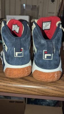 Excellent FILA MB Mens Suede Basketball Shoes Size 9.5 Blue White Mashburn - Thumbnail 7