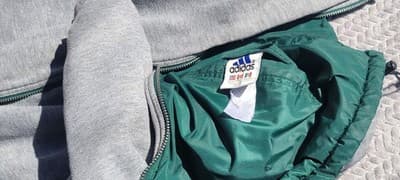 Vtg 90s Adidas Trefoil Reversible Green/Grey Hooded Zip Puffer Jacket Men's XXL - Thumbnail 20