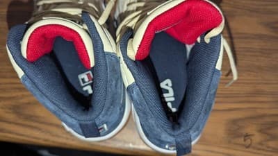 Excellent FILA MB Mens Suede Basketball Shoes Size 9.5 Blue White Mashburn - Thumbnail 8