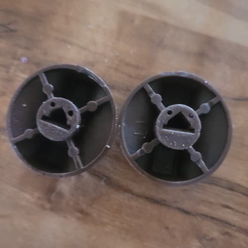 (2) RCA Bakelite Tube Radio Brown Pinched Knobs 1/4" D Shaft FREE SHIPPING - Thumbnail 4