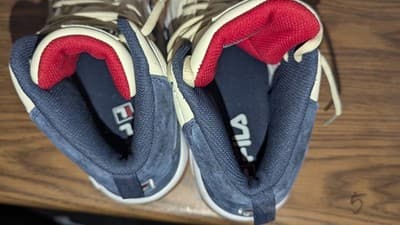 Excellent FILA MB Mens Suede Basketball Shoes Size 9.5 Blue White Mashburn - Thumbnail 6