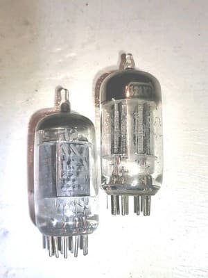 Vintage Pair Sylvania & GE 12AX7 Audio Amplifier Vacuum Tubes - Thumbnail 2