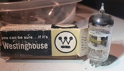 1 NOS NIB Vintage Westinghouse Made in Canada 12AT7 ECC81 Single Vacuum Tube - Thumbnail 2