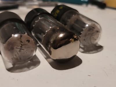 TRIO Of 6SN7GTB Vacuum Tubes, Tall Boys, Raytheon - Thumbnail 6
