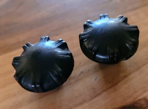 2Pc Vintage Black Bakelite Ham Radio Guitar TV Amp Knobs FREE SHIPPING! - Thumbnail 2