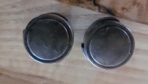 4 Sets of VINTAGE BAKELITE BROWN BUTTON TUBE RADIO KNOB LOT FREE SHIPPING. - Thumbnail 4