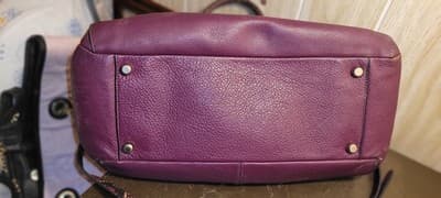 Purple Coach Morgan Satchel Embossed Exotic Trim Pebble Leather Convertible Plum - Thumbnail 8